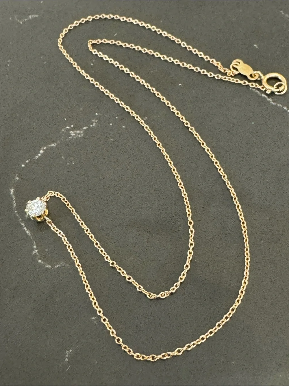 100% NATURAL .25 DIAMOND NECKLACE 14K GOLD